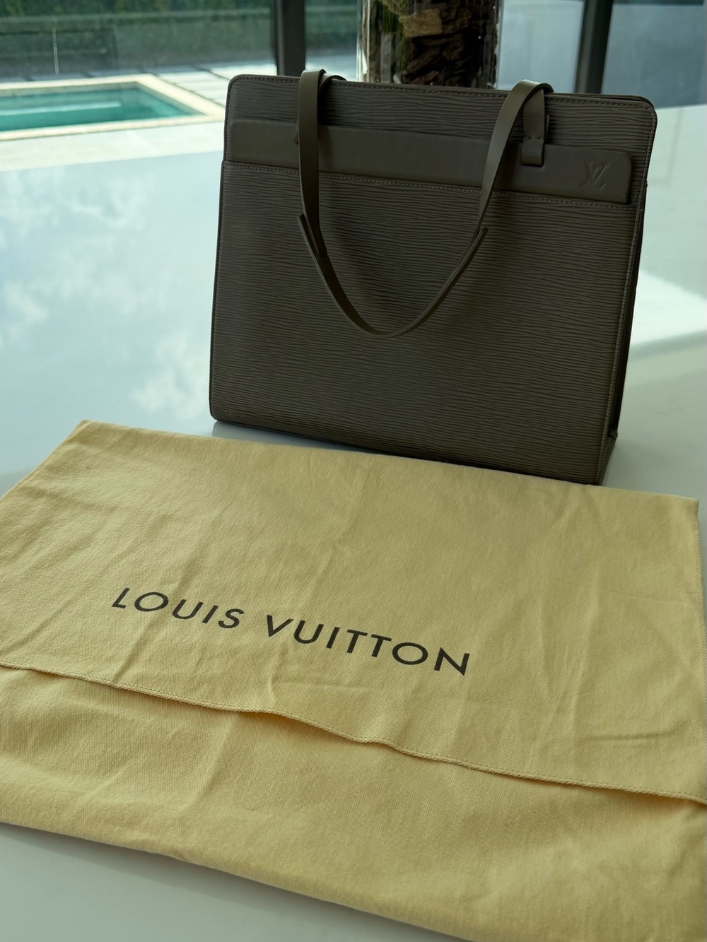 Louis Vuitton Womens Epi Leather Shoulder bag in Olive/gray